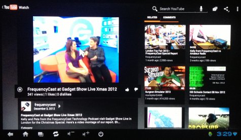 Watching YouTube on the Google Android 4.0 TV Cloud Stick