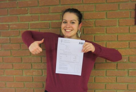 Kelly with her pass certificate