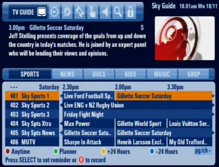 Sky's EPG