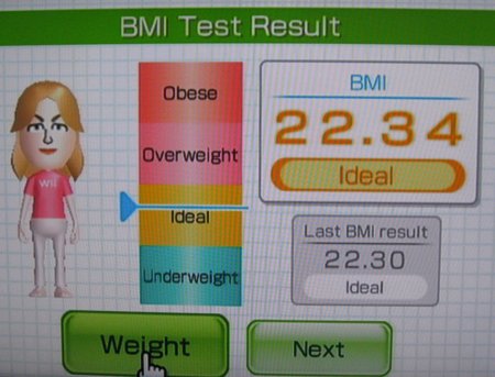 Sarah on Wii Fit