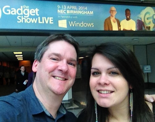 Pete and Kelly, outside Gadget Show Live 2014
