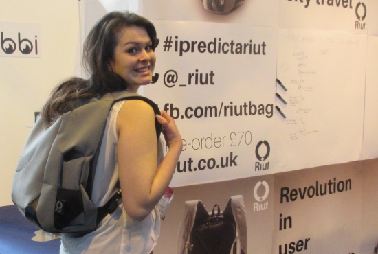 Kelly sporting the Riutbag backpack at Gadget Show Live 2015