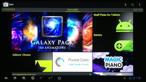 Accessing applications from Google Play on the TV Cloud Stick