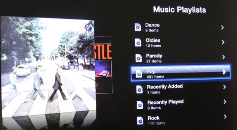 Apple TV Music Library Screenshot