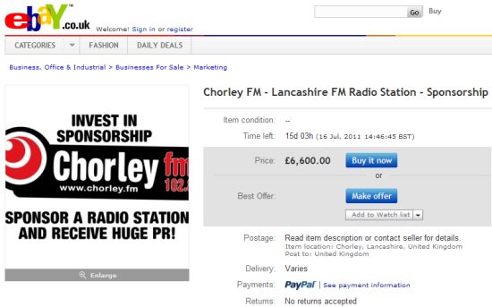 Chorley FM on eBay