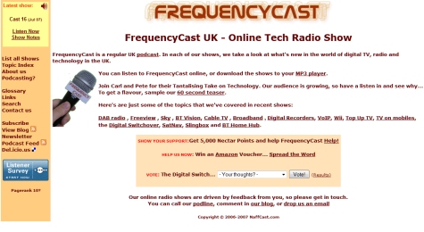 FrequencyCast Website 2007