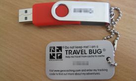 The FrequencyCast Geocache Travel Bug