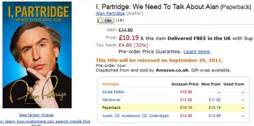 Alan Partridge Book on Amazon