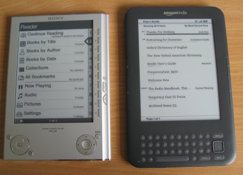 Sony Reader plus Kindle