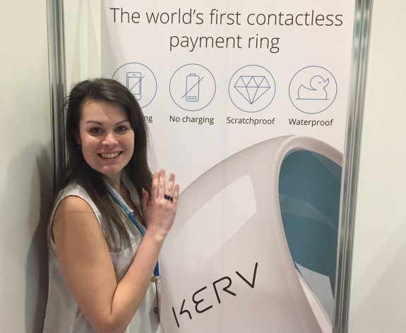 Kelly, modelling the Kurv Contactless Payment Ring