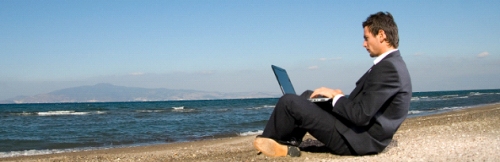 Laptop On A Beach