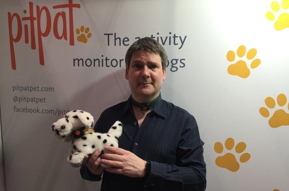 Pete, wearing the PitPat Pet Tracker