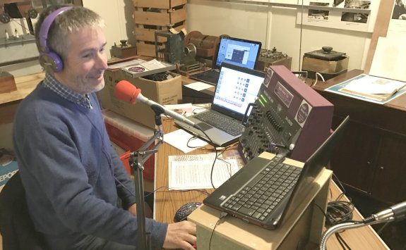 Jim Salmon, on-air on Radio Emma Toc in Feb 2017