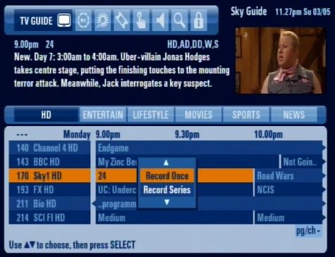 Sky+ HD EPG