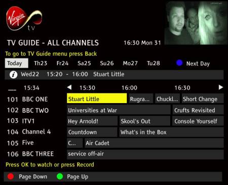 Virgin Media EPG