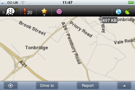 Waze on the iPhone