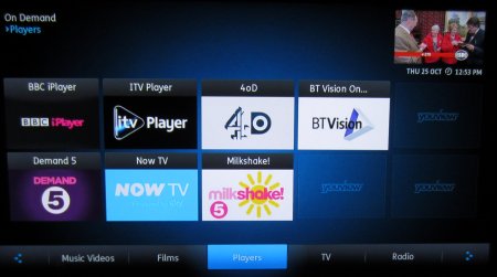 YouView Players Screen